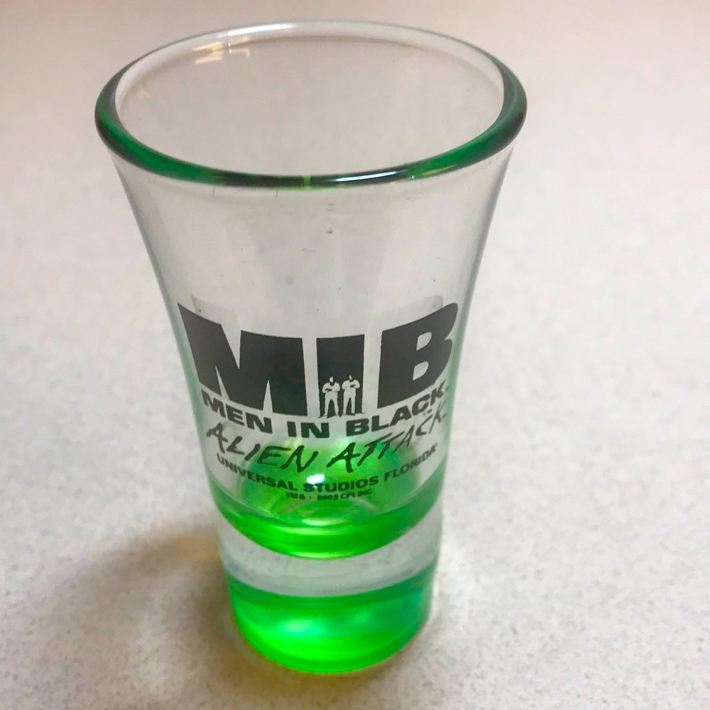 Universal Studios shot glass men In Black Movie
